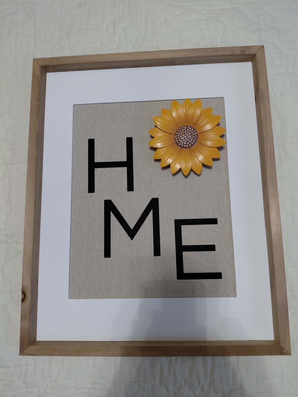 Yellow 3D Sunflower HOME Wall Art Framed Print